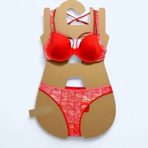 Marlies Dekkers Vibrant Red and Pink Bikini Set Cup 32E